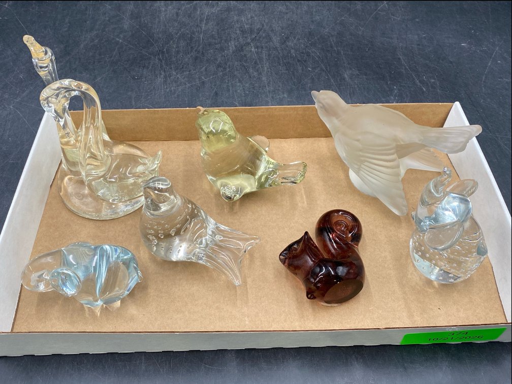 Glass Animal Figures Paperweights