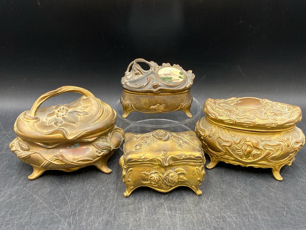 Brass Toned Trinket Boxes & Related