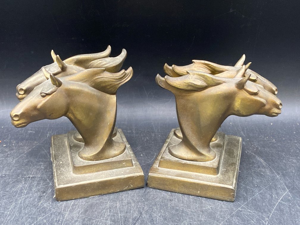 Frankart Metal Double Horse Head Bookends