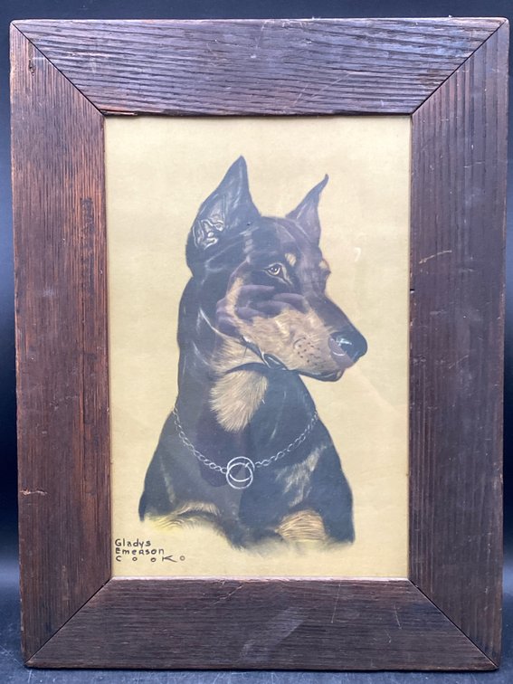 Framed Gladys Emerson Cook Dog Print