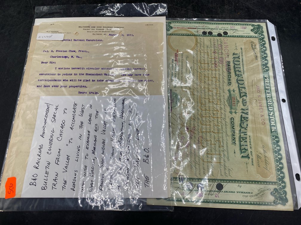 Late 19th Century RailRoad Documents