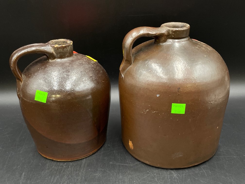 Dark Brown Stoneware Jugs