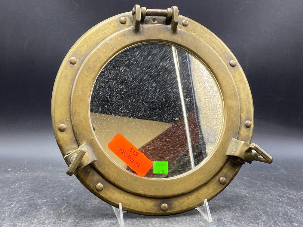 Brass Finish Porthole Mirror