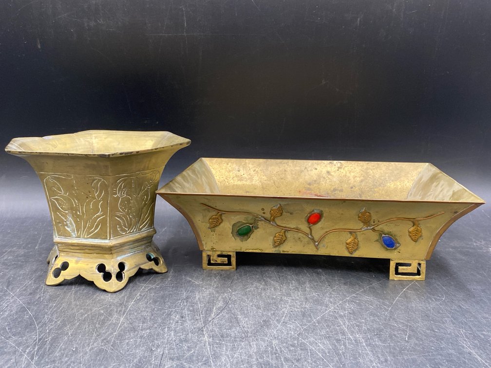 Brass-like Asian Planters