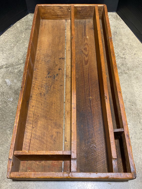 Primitive Wooden Flat Carpenters Toolbox