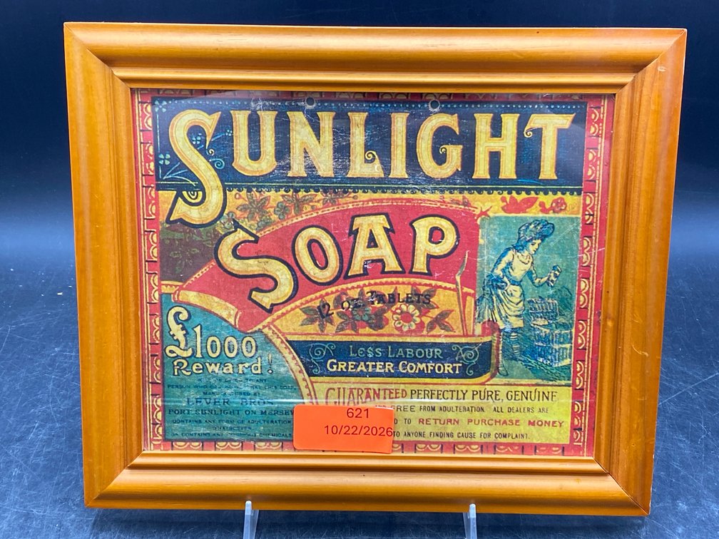 Framed Sunlight Soap Advertisement