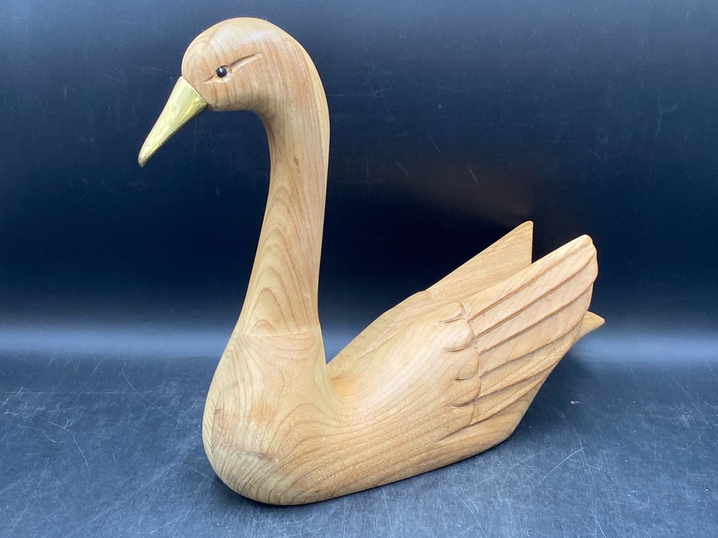 Wooden Swan Sculpture