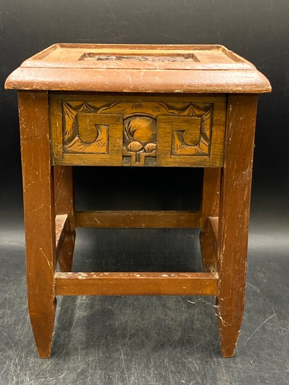 Chinese Hand-Carved Wood Plant Stand