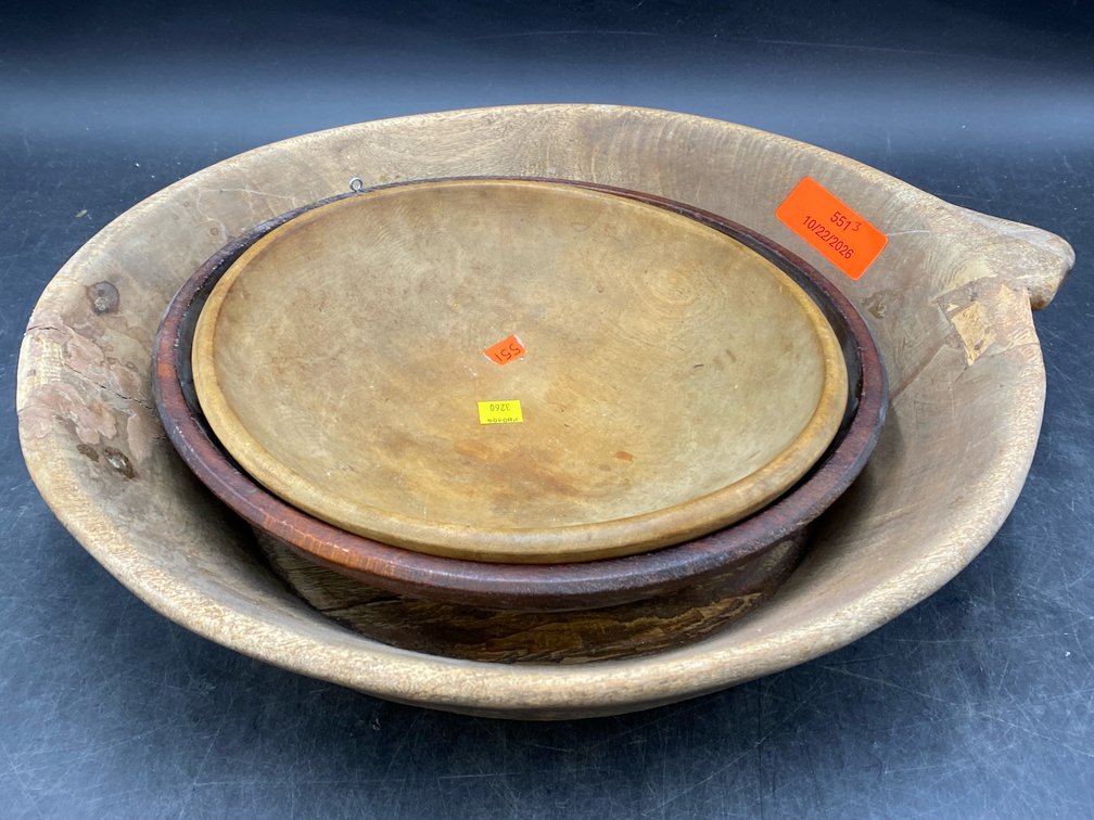 Primitive Wooden Dough Bowls