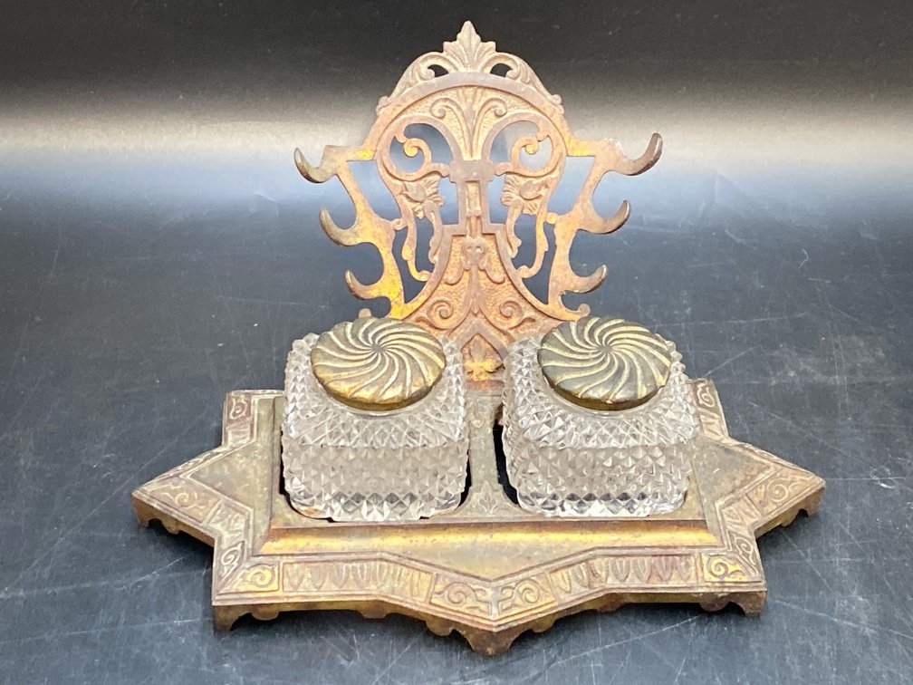1879-Patent Metal Double Inkwell