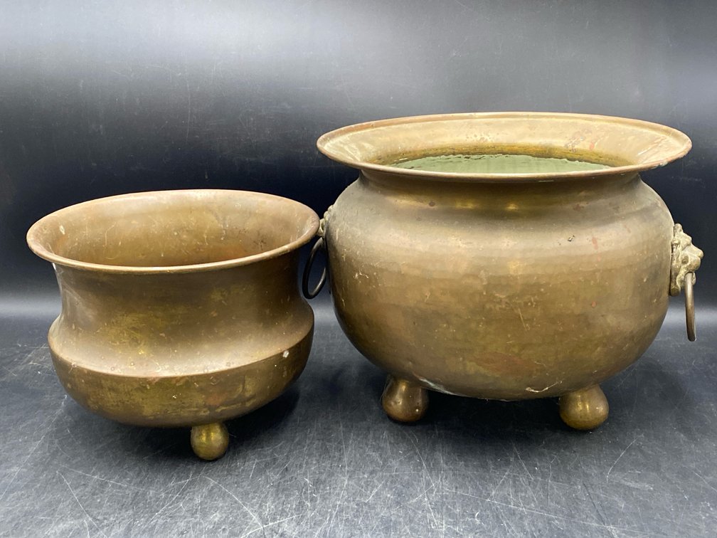 Brass Toned Jardinieres