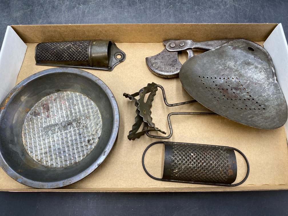 Vintage Tin Hand Held Kitchen Gadgets