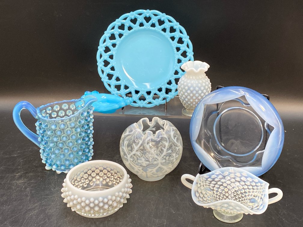 Fenton Style Opalescent & Hobnail Glass