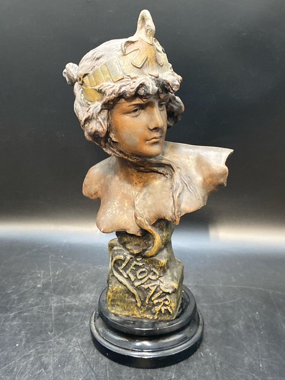 Metal Art Nouveau Cleopatra Bust
