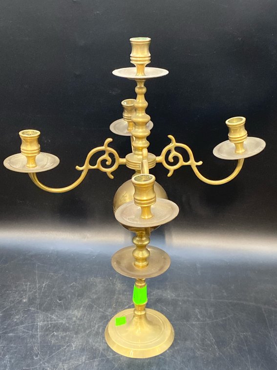 4-Armed Brass-Toned Candelabra