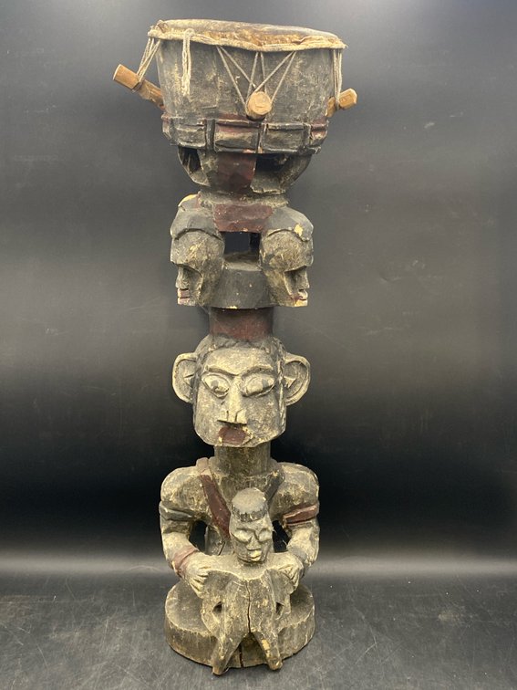 African Style Carved Drum