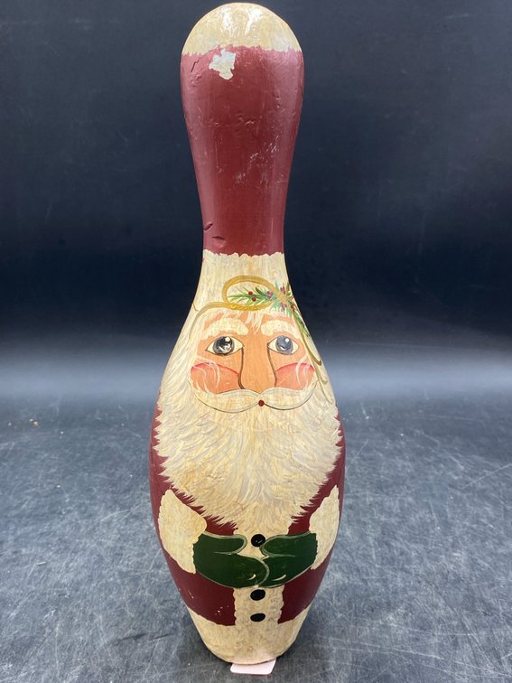 Hand Painted Wooden Bowling Pin