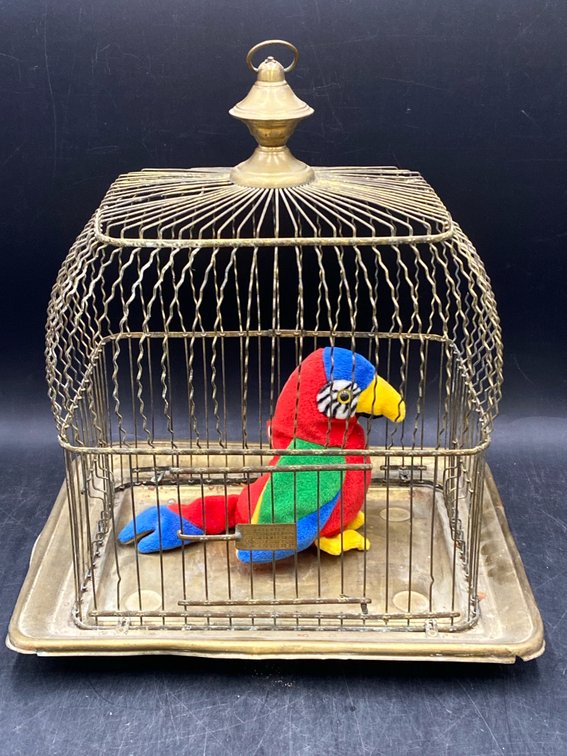 Wire Bird Cage & Contents