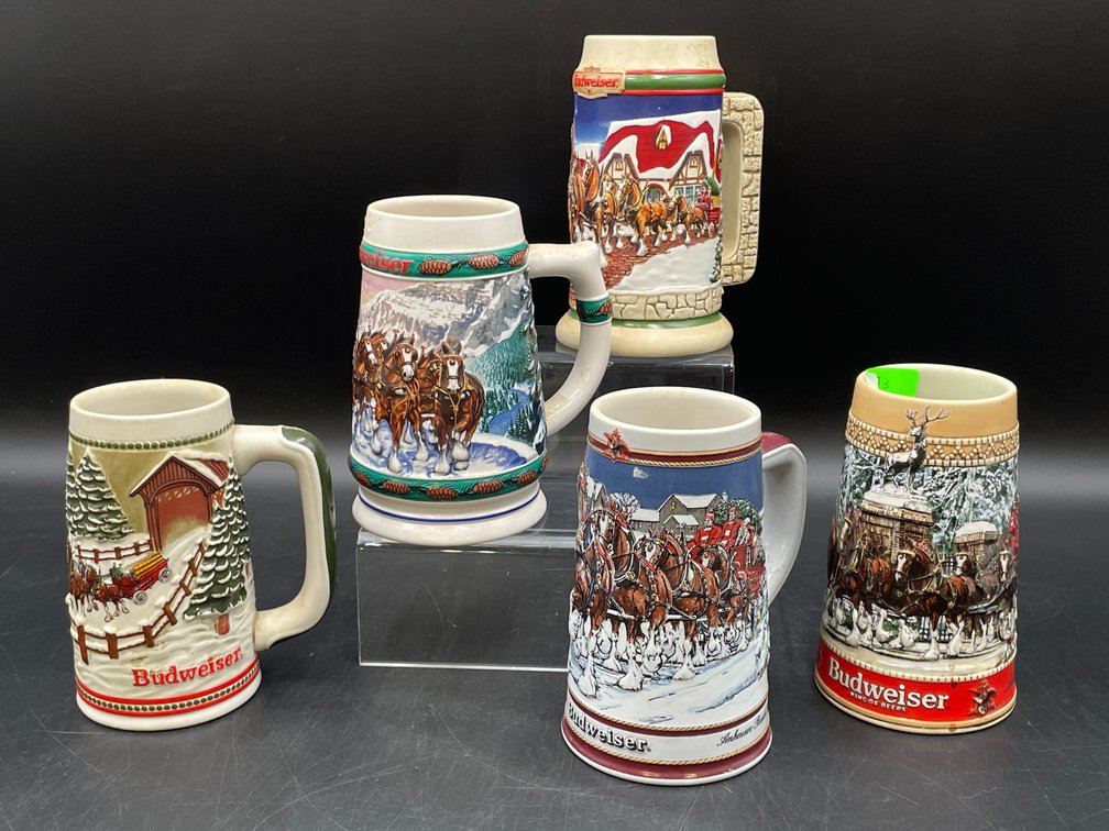 Budweiser Holiday Beer Steins