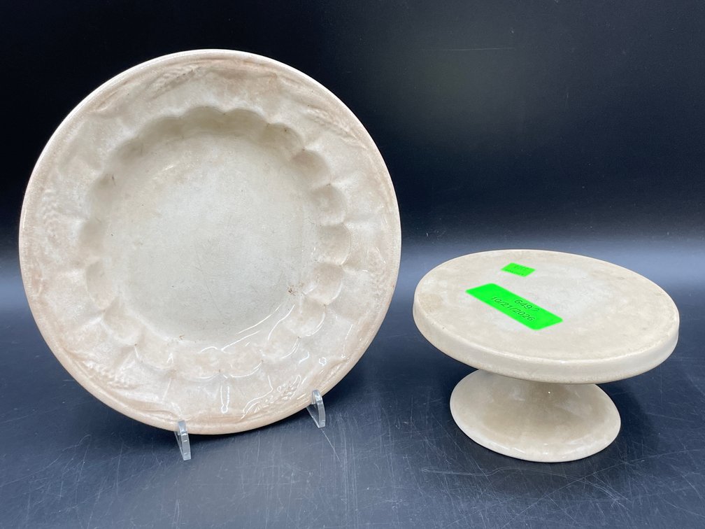 White Ironstone Mini Cake Stand & Bowl