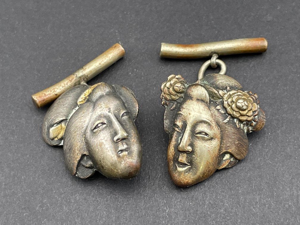 Sterling Geisha Girl Cuff Links