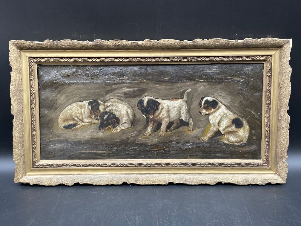 American School (Early 20th Century) Dog Painting