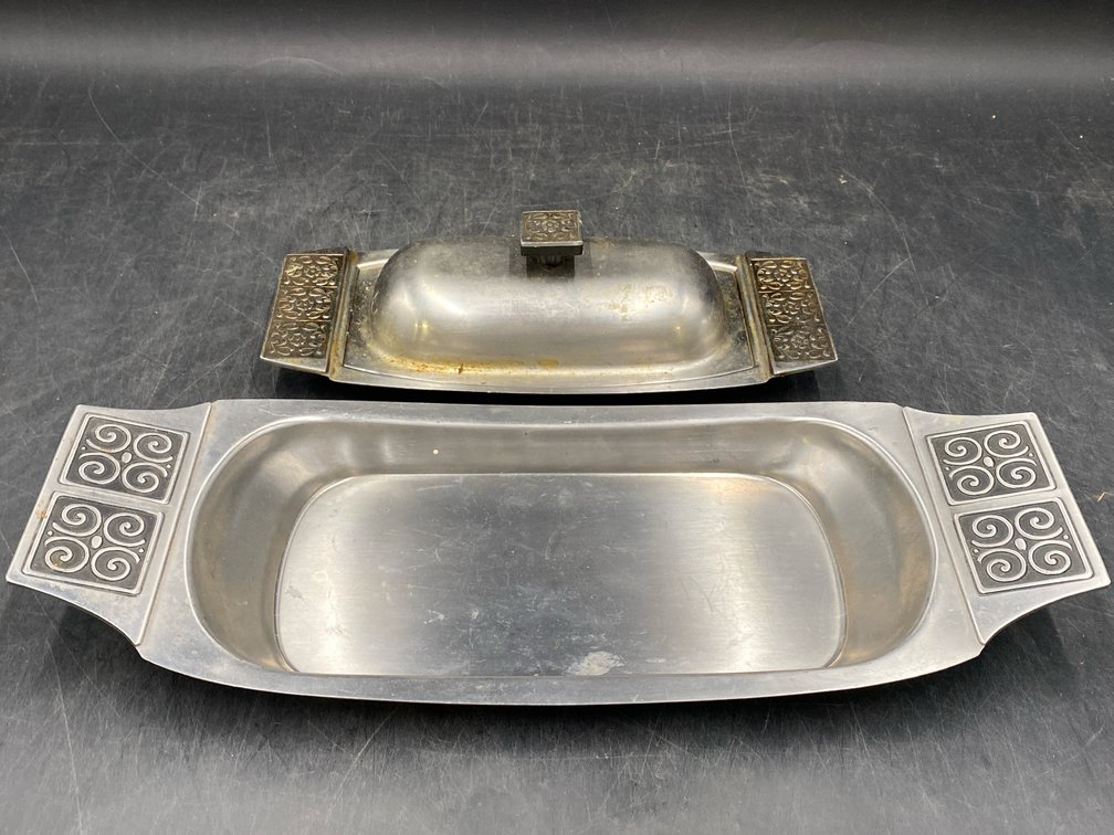 MCM Stainless Dining Room Articles Lot of 2