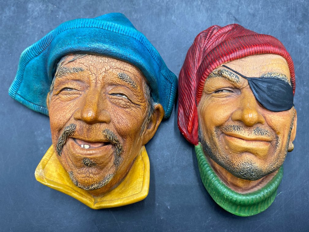 1961 Bossons Chalkware Head Wall Plaques