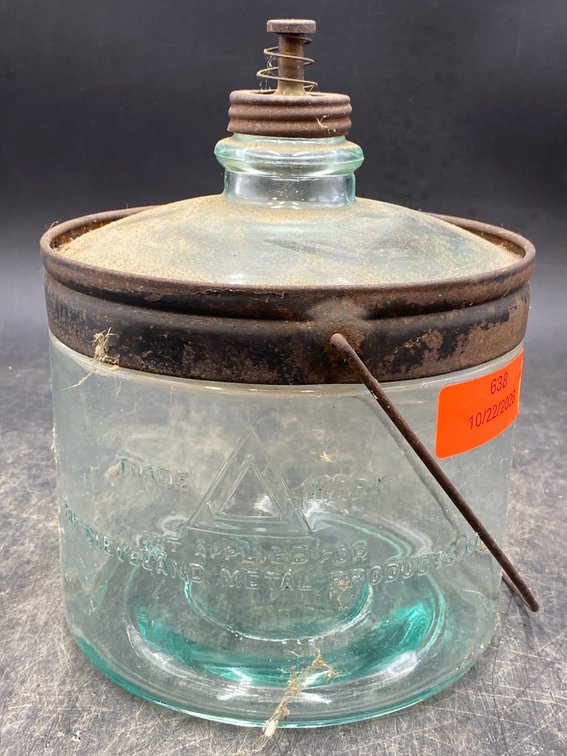 Vintage Glass Kerosene Dispenser Jug