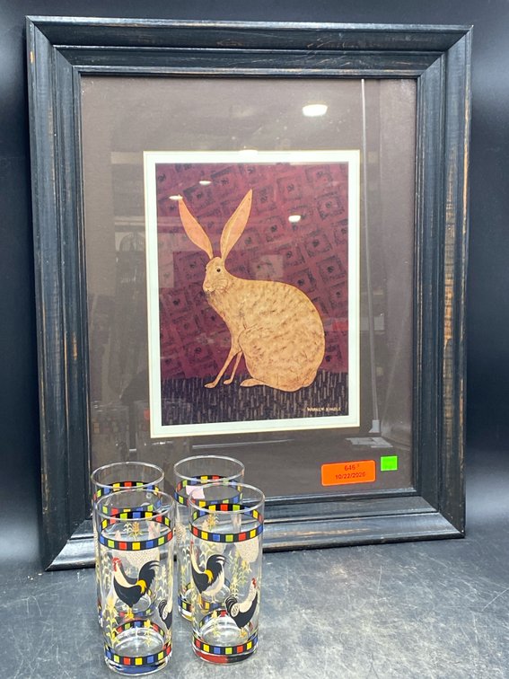 Warren Kimble Glass Tumblers & Print