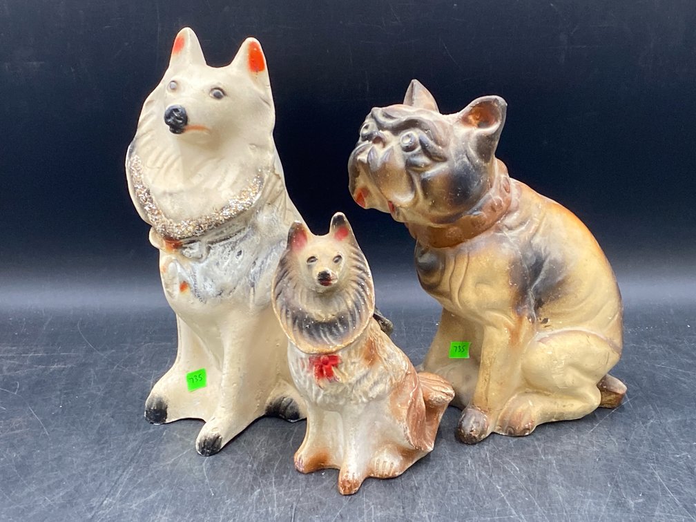 Carnival Chalkware Prize Canine Statues