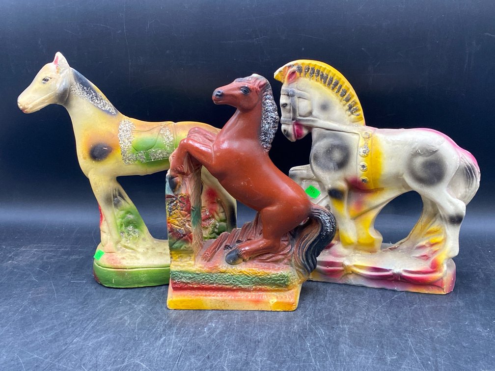 Carnival Chalkware Prize Equestrian Statues