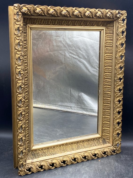 Fancy Gilt & Gesso Framed Wall Mirror