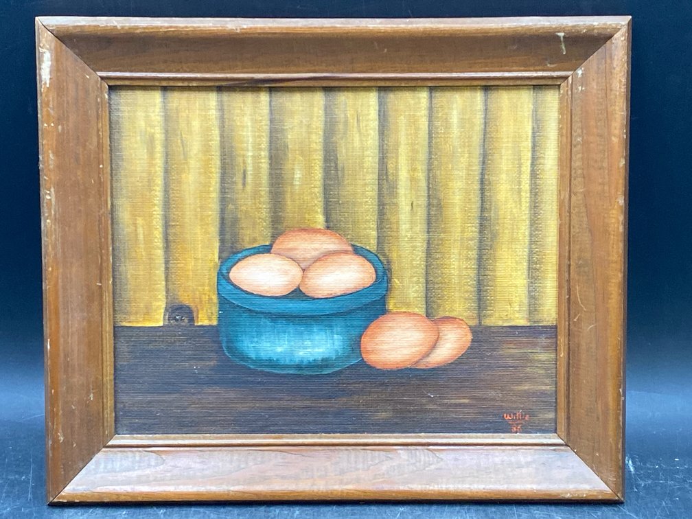 Still Life Eggs Framed Painting