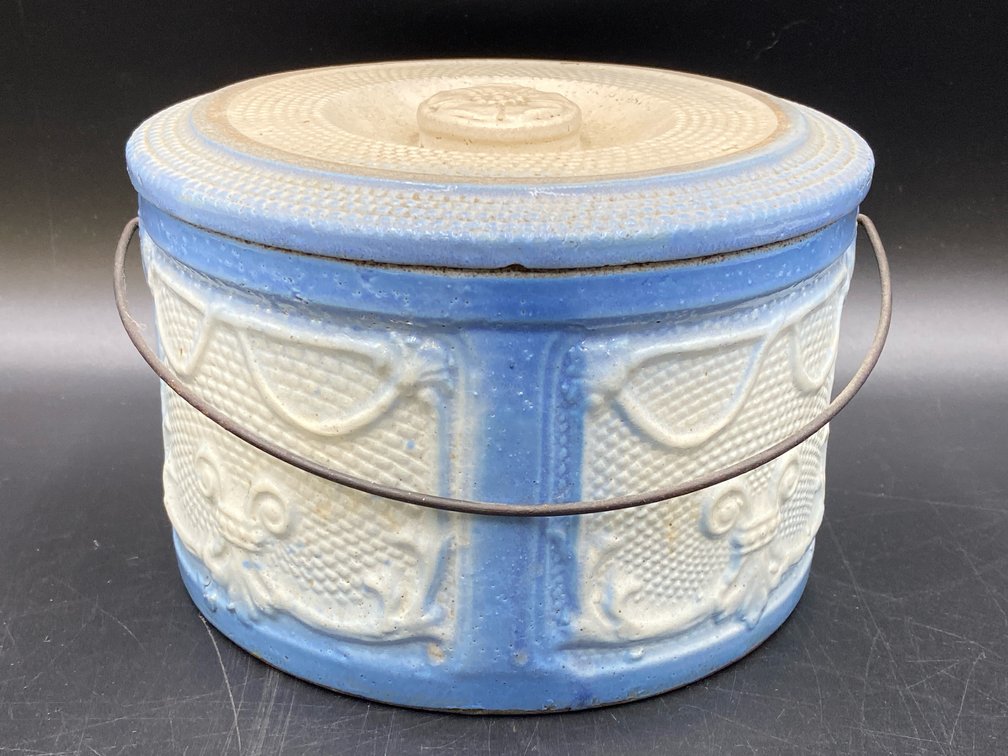 "Draped Windows" Stoneware Butter/Cheese Crock