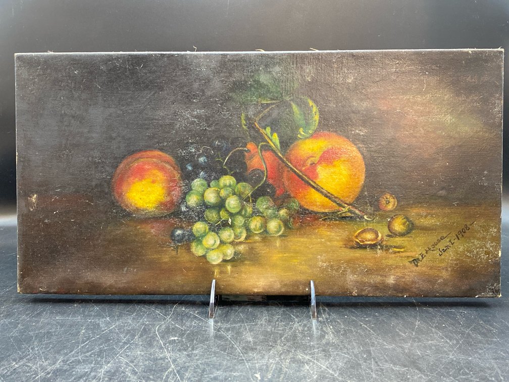 Signed 1908 Still Life Canvas Painting