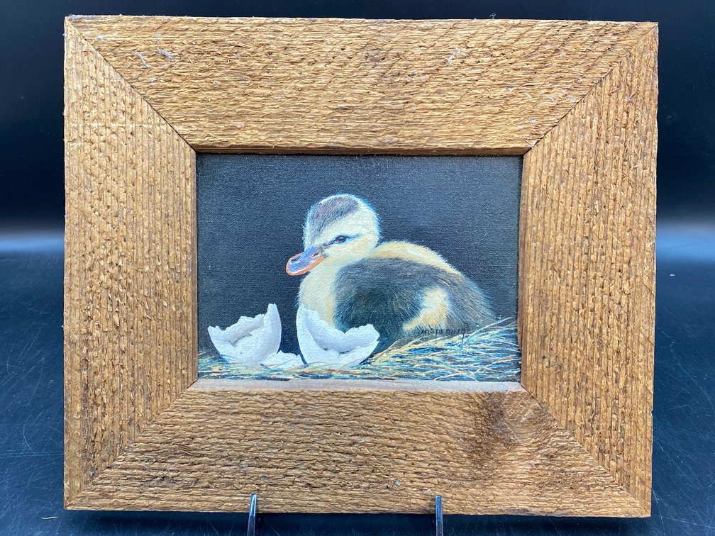 Duckling Oil On Canvas Painting