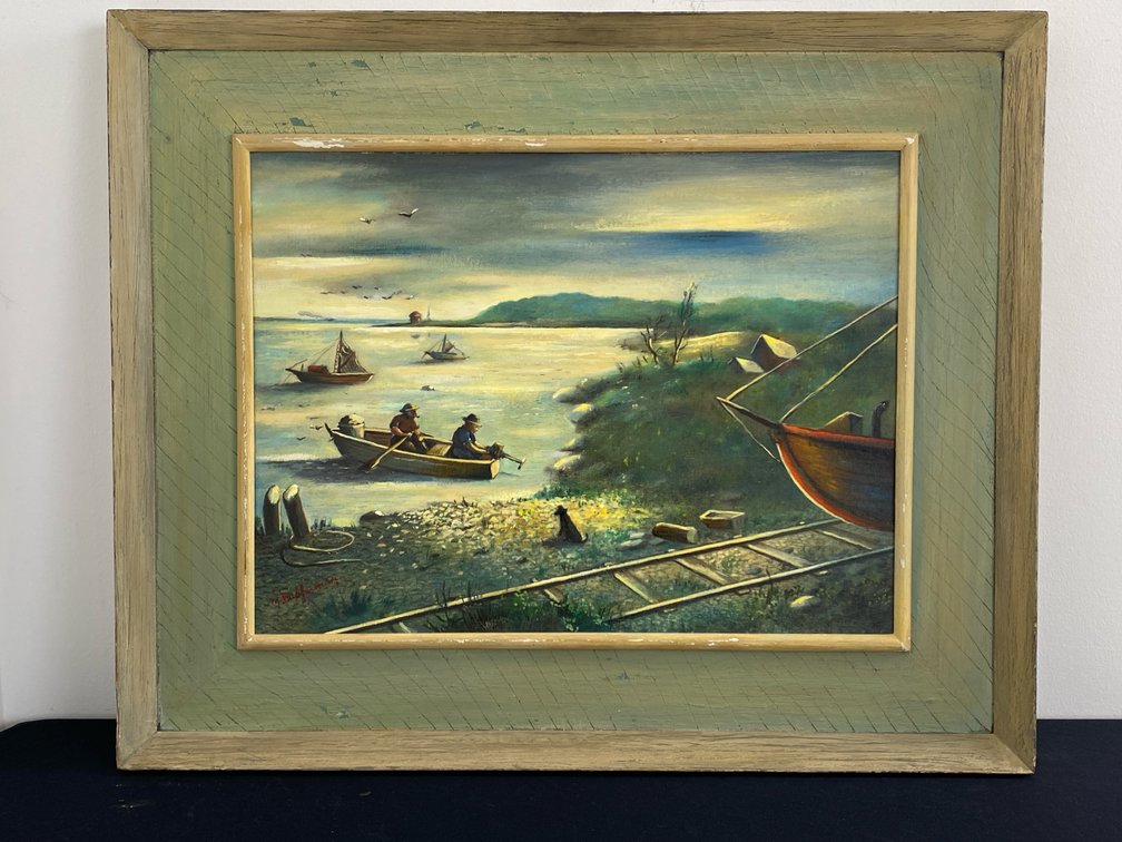 Coastal Oil On Board Painting