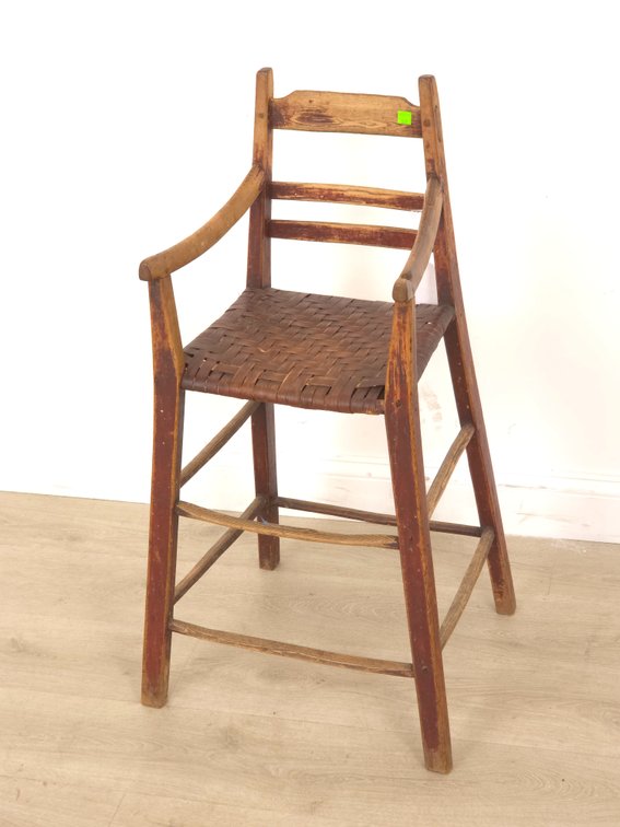 19th c. Painted New England High Chair
