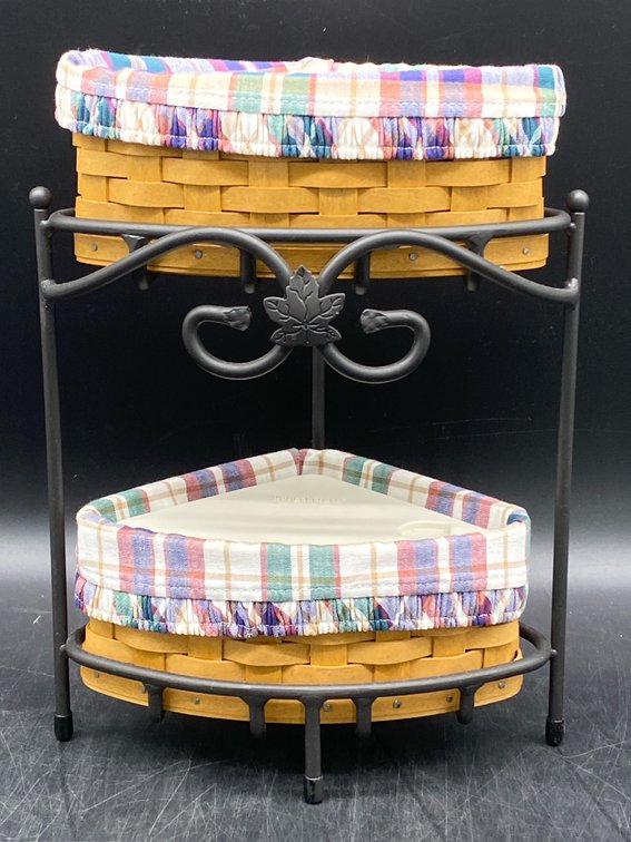 Longaberger Wrought Iron 2-Tier Small Corner Stand