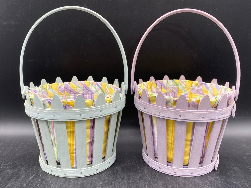 Longaberger Pastel Picket Pail Baskets
