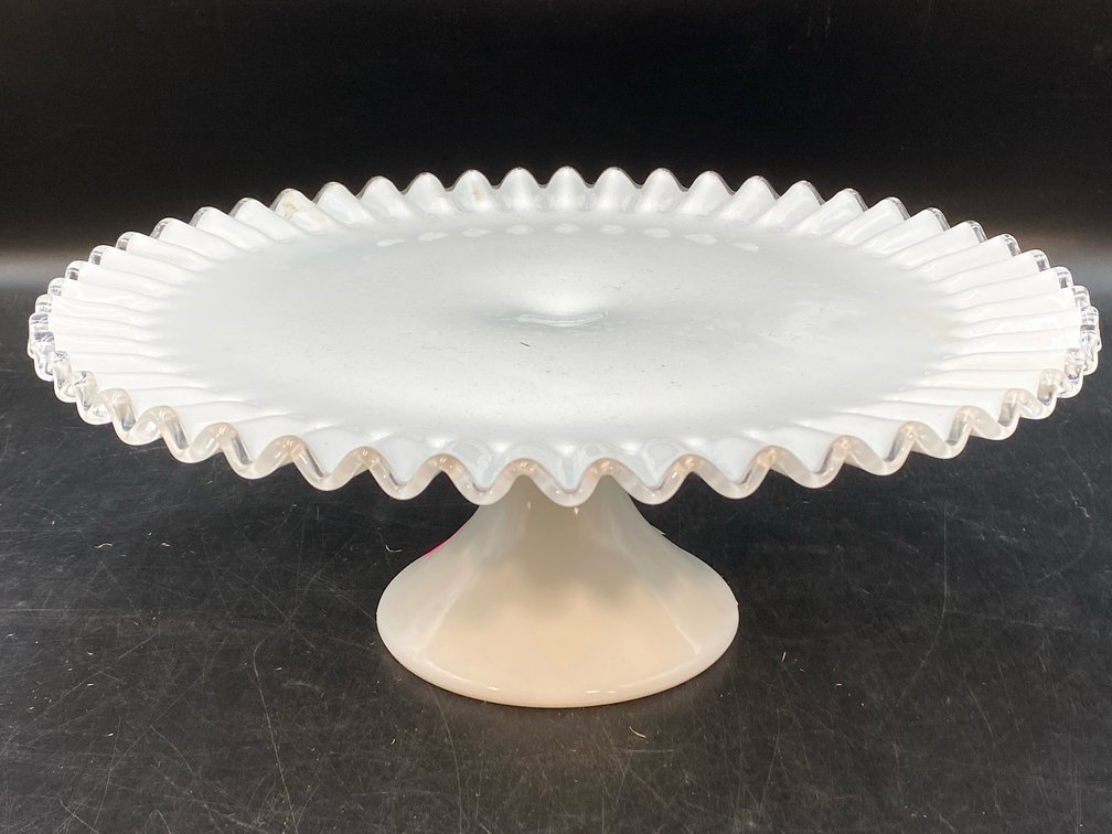 Milk Glass Pedestal Cake Stand