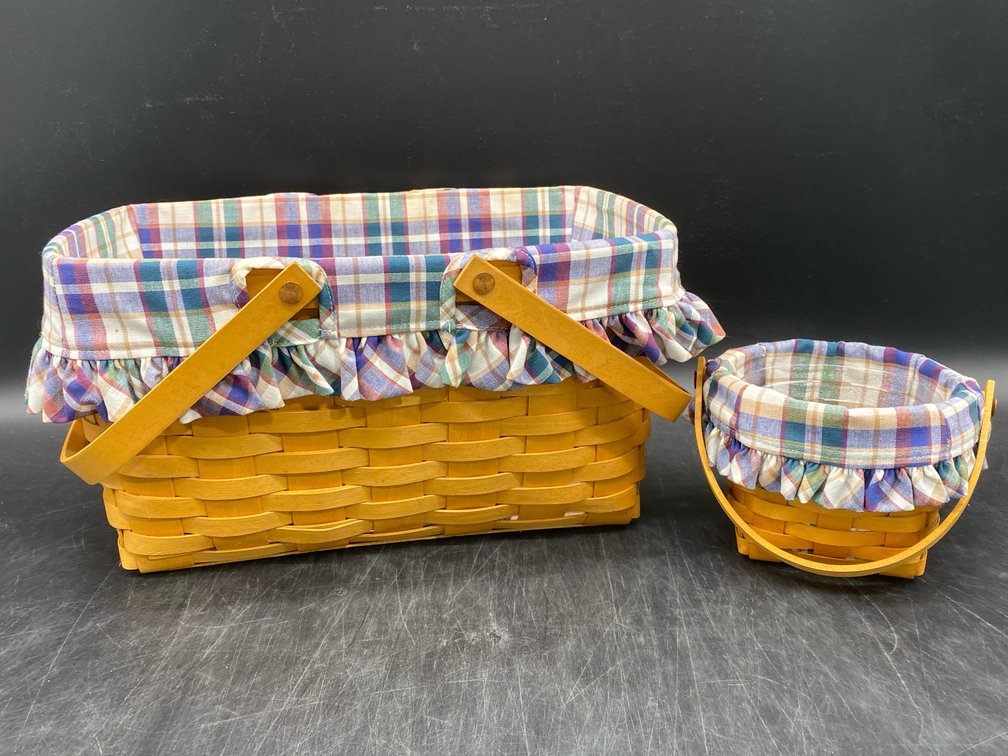 Longaberger Plaid Market Baskets