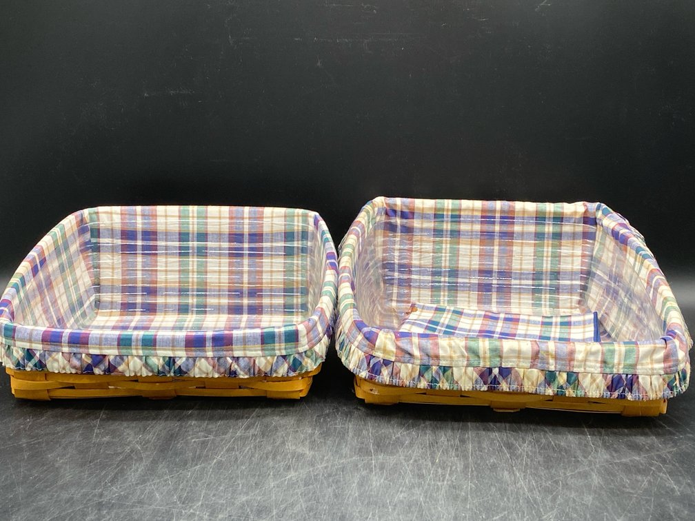 Longaberger Plaid Basket Bin