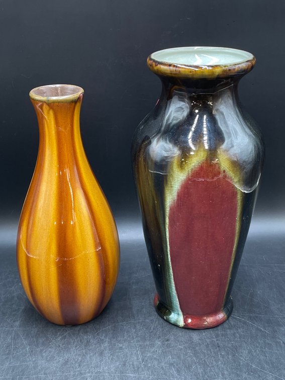 Art Glass Vase Duo