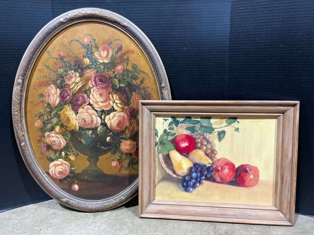 Framed Fruit & Floral Still Life Paintings