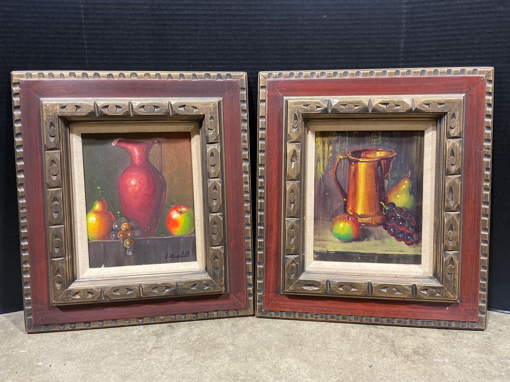 Giltwood Framed Still Life Paintings Pair