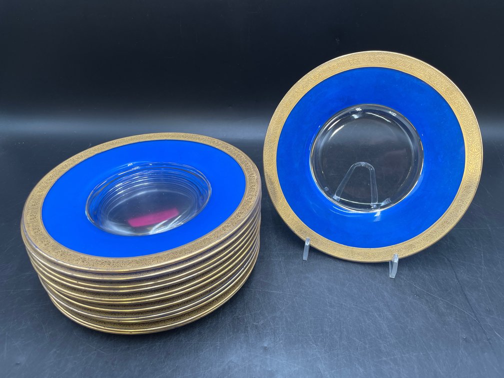 Cobalt & Gilt 12pc Plate Set
