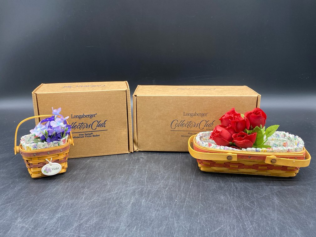 Longaberger May Series Mini Flower Baskets