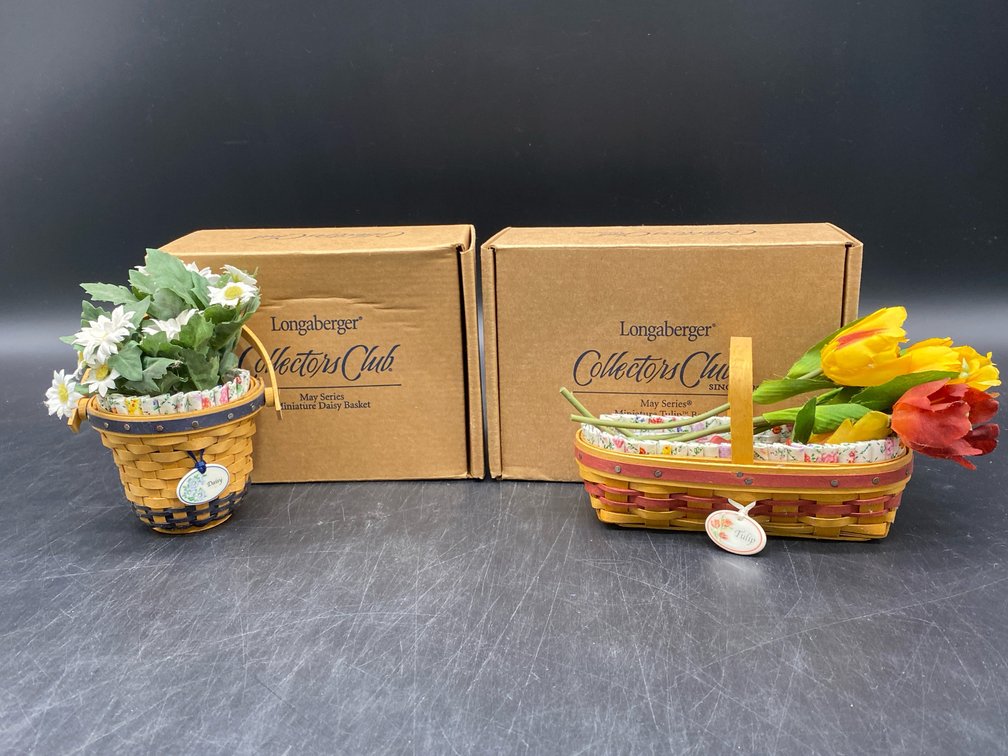 Longaberger Collector's May Series Miniature Flower Baskets
